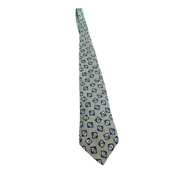 VTG Guess USA American Classics Necktie Geometric Gold 100%‎ Silk Made In USA - Picture 1 of 2